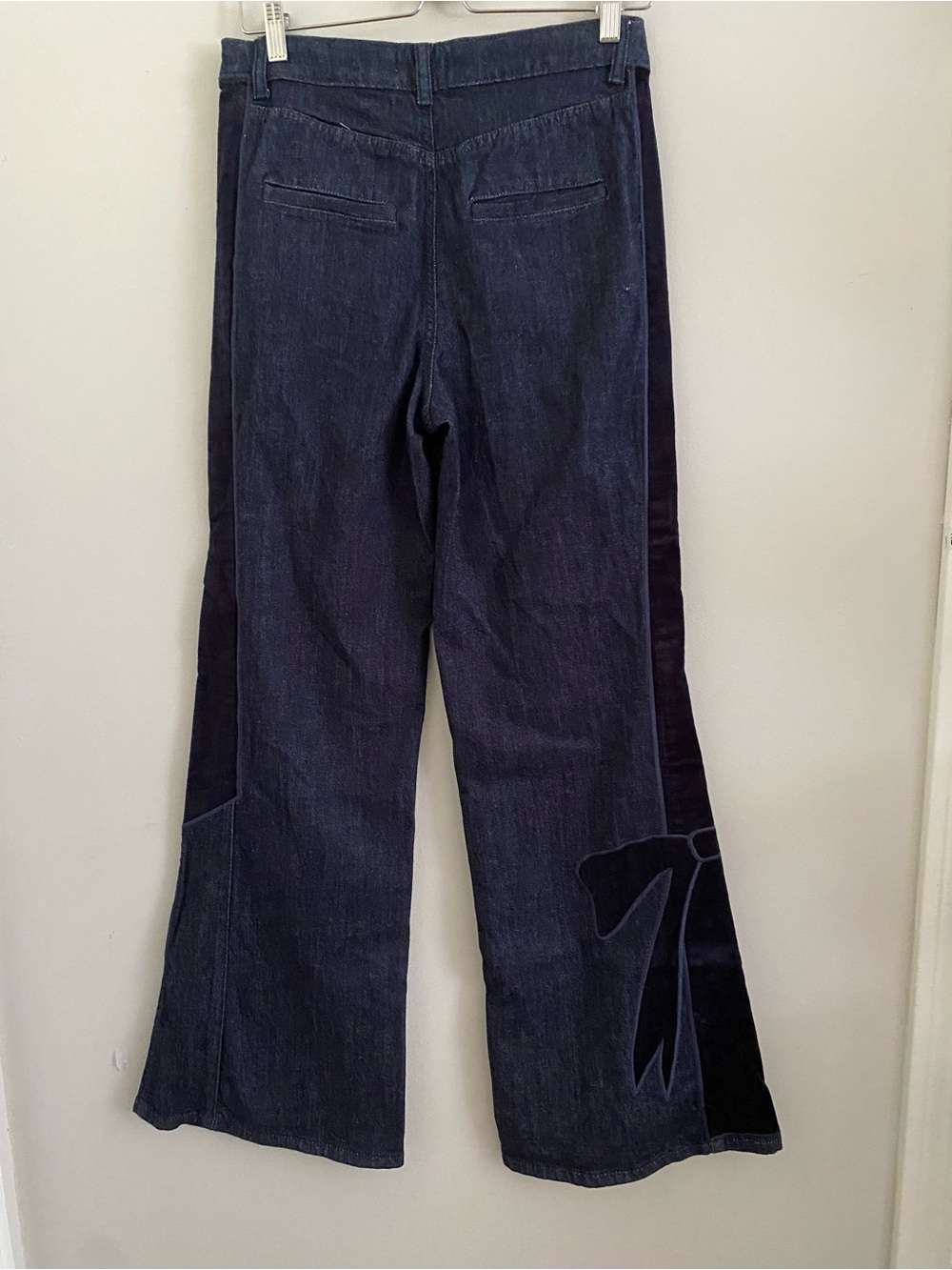 Anthropologie Maeve Bow Peep High-Rise Flare Jeans 29 denim rinse blue new nwt - Picture 9 of 9